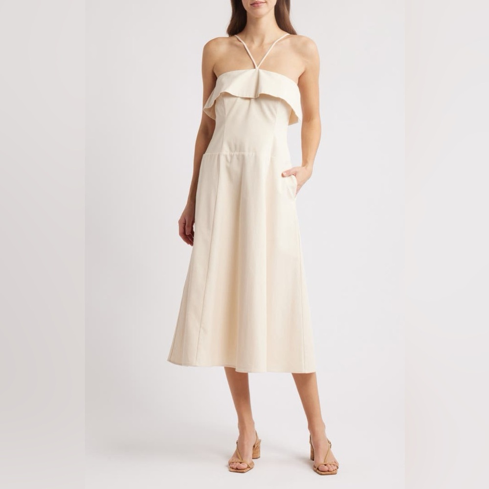 DU PARADIS Clover Halter Midi Dress
